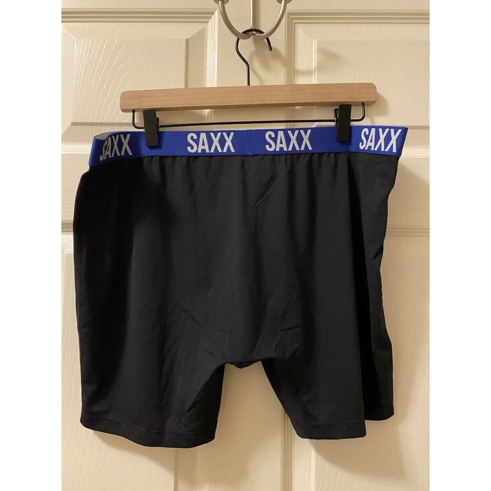 New! Saxx Men's Core Performance Mesh Blue/White Boxer Briefs Sz XXL